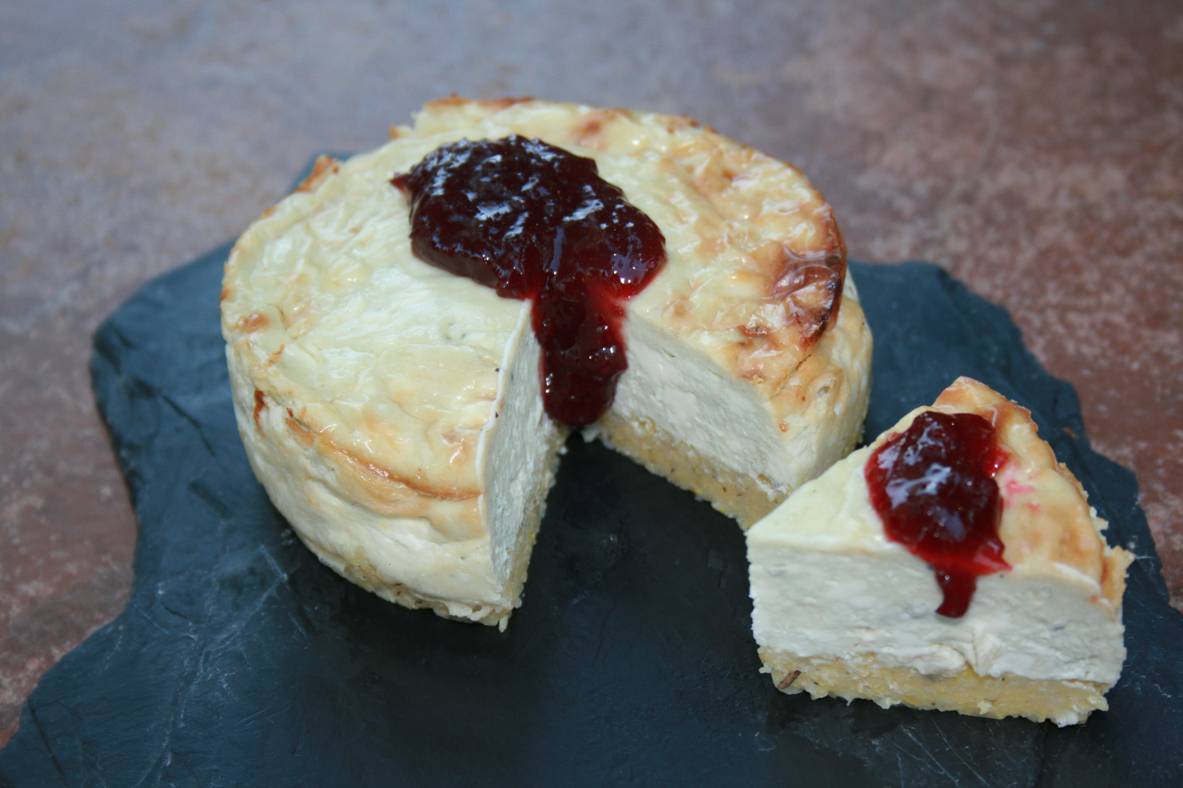 Gorgonzola Cheesecake wth Polenta Crust Recipe | Round ...