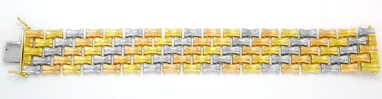 Originalfoto DESIGNER ARMBAND TRICOLOR HANDGRAVIERT, 14K 3.900€ NEU!