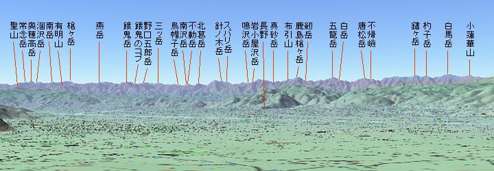 朝霧と北アルプス