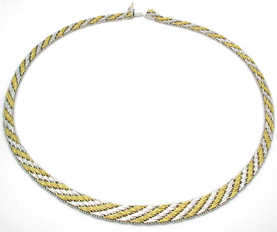 Originalfoto NEU!! TRAUMARBEIT BICOLOR-KETTE MASSIV LUXUS! PORTOFREI