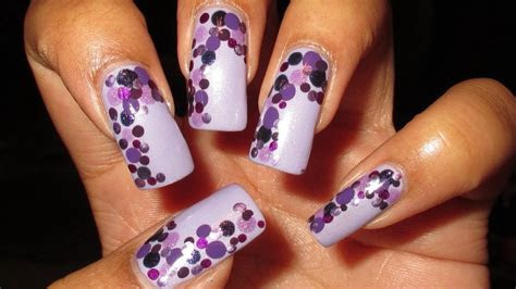 easy purple dots nail art tutorial youtube