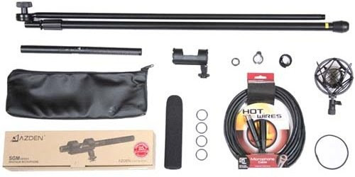 Azden SGM-1X Shotgun Mic, Shock Mount, ProAm 8' Boom Pole & 25' XLR Cable Package On Sale