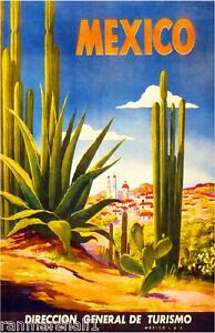 Mexico Scenic Mexican Spanish Vintage Travel Advertisement Art Poster ...