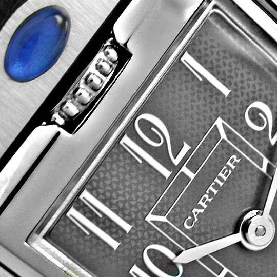 Originalfoto CARTIER BASCULANTE MEDIUM STAHL QUARZ TOPUHR UNGETRAGEN