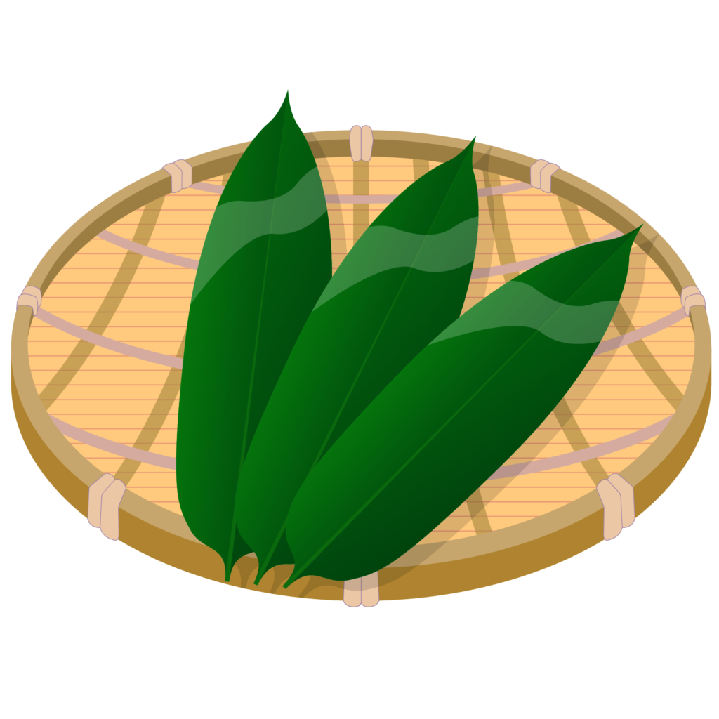 商用フリー 無料イラスト 農業 竹のざるとハラン 笹 Nogyo007 商用ok フリー素材集 ナイスなイラスト