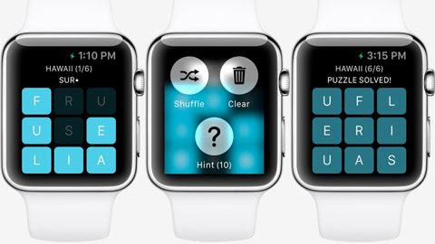Giao diện của game Letterpad trên Apple Watch