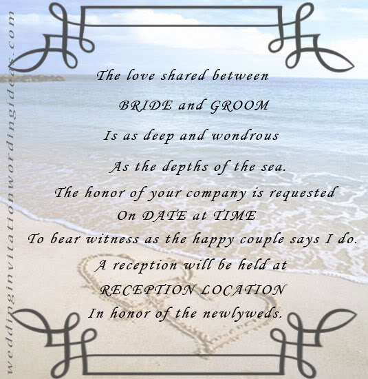 beach themed wedding invitations, beach wedding invitation wording ...