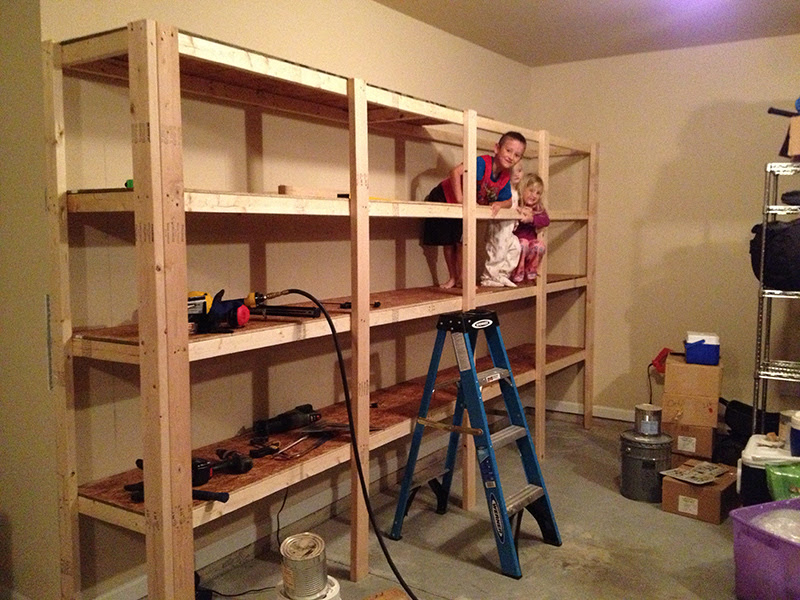 As you can see in the picture below, your garage shelves should be ...