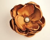 Orange Fabric Flower Hair Clip, Rustic Fall Autumn Wedding 
Bridesmaids Bridal, Pumpkin Spice, Amber Copper