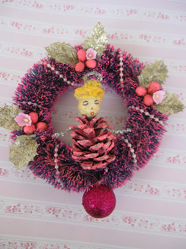 Pink Pinecone Doll Ornament! 3