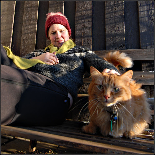 HK and the cat that came to visit us today