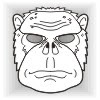 Monkey face mask template #004002