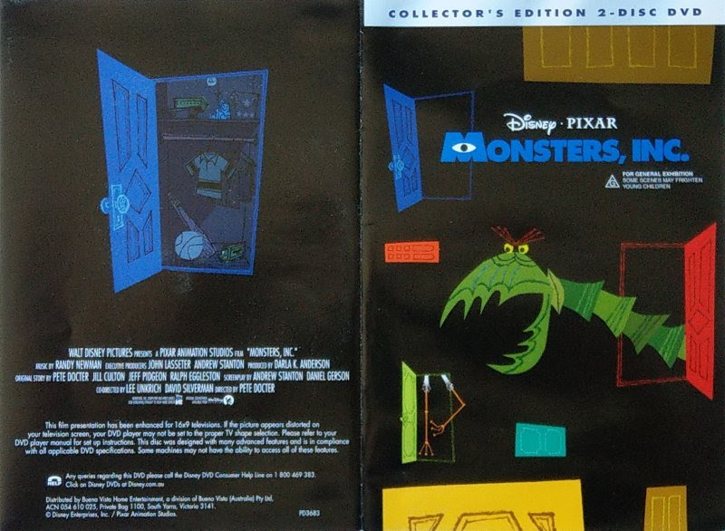 Dvd Monsters Inc Walt Disney Australia