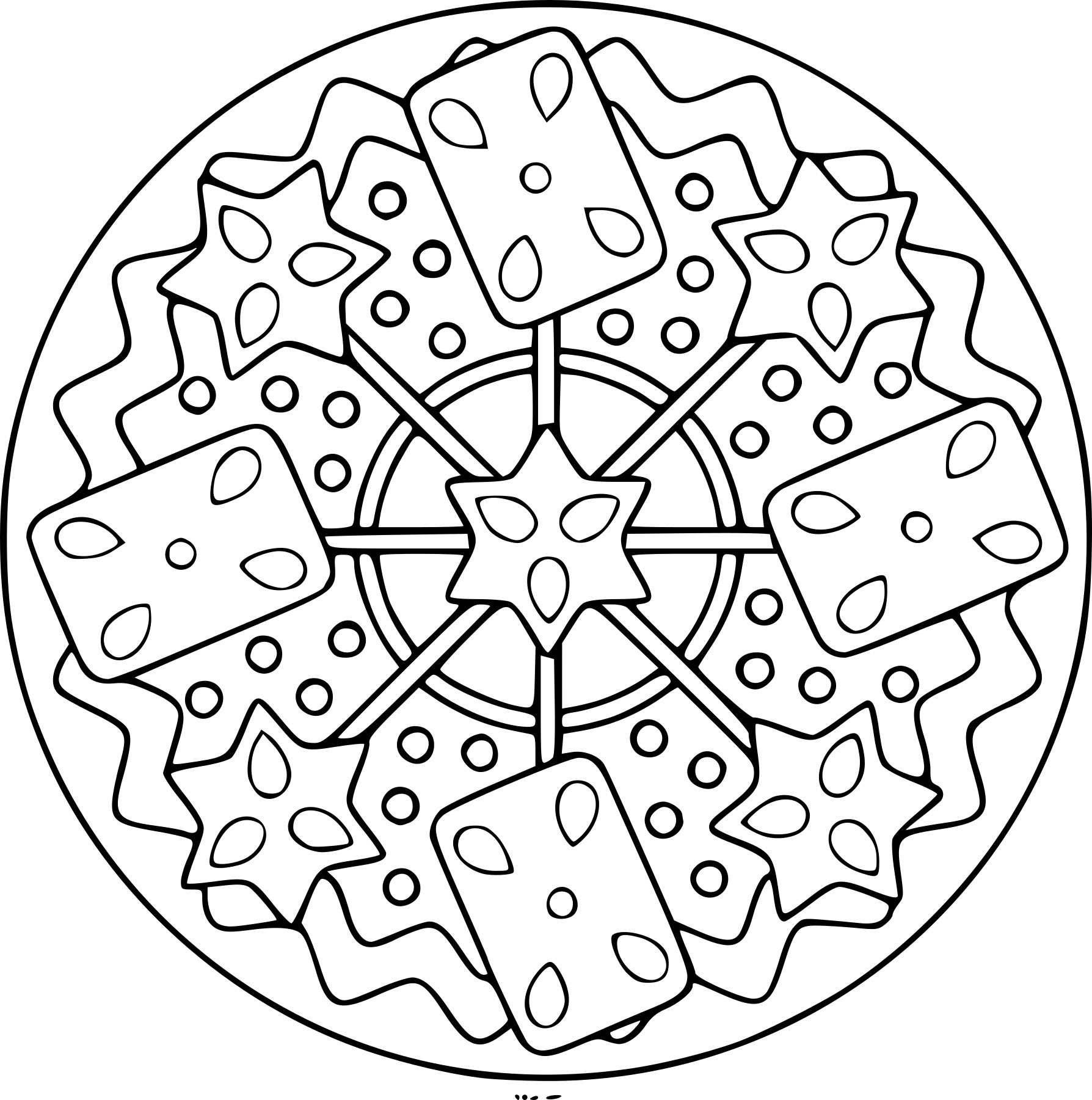 Coloriage mandala hiver à imprimer