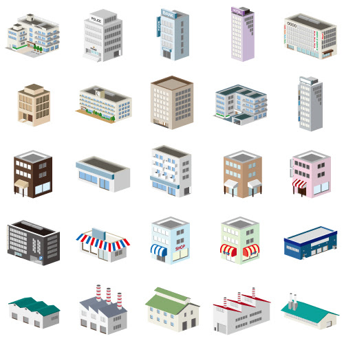 建物の３ｄイラストセット Zet Art