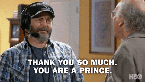 New Trending Gif Online Season 9 Episode 10 Hbo Thank You Curb Your Enthusiasm Nick Offerman Larry David Curb Thank You So Much You Are A Prince