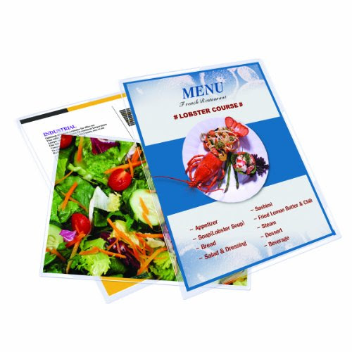Royal Sovereign Heat Sealed Laminating Pouches 10 Mil Menu Size Clear Gloss (100 Pack)(RF10MENU0100) image