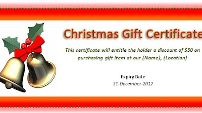 Christmas Gift Certificate Template Free Download Microsoft Word