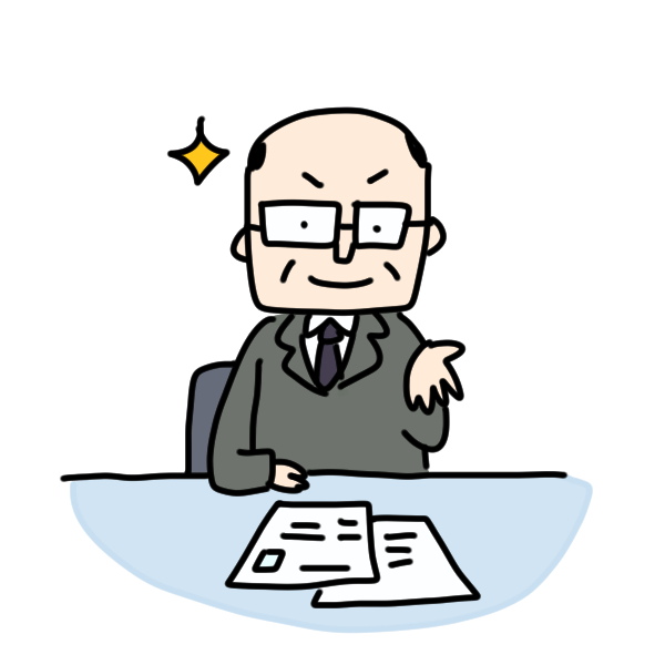 ベテラン面接官のイラスト かわいいフリー素材が無料のイラストレイン