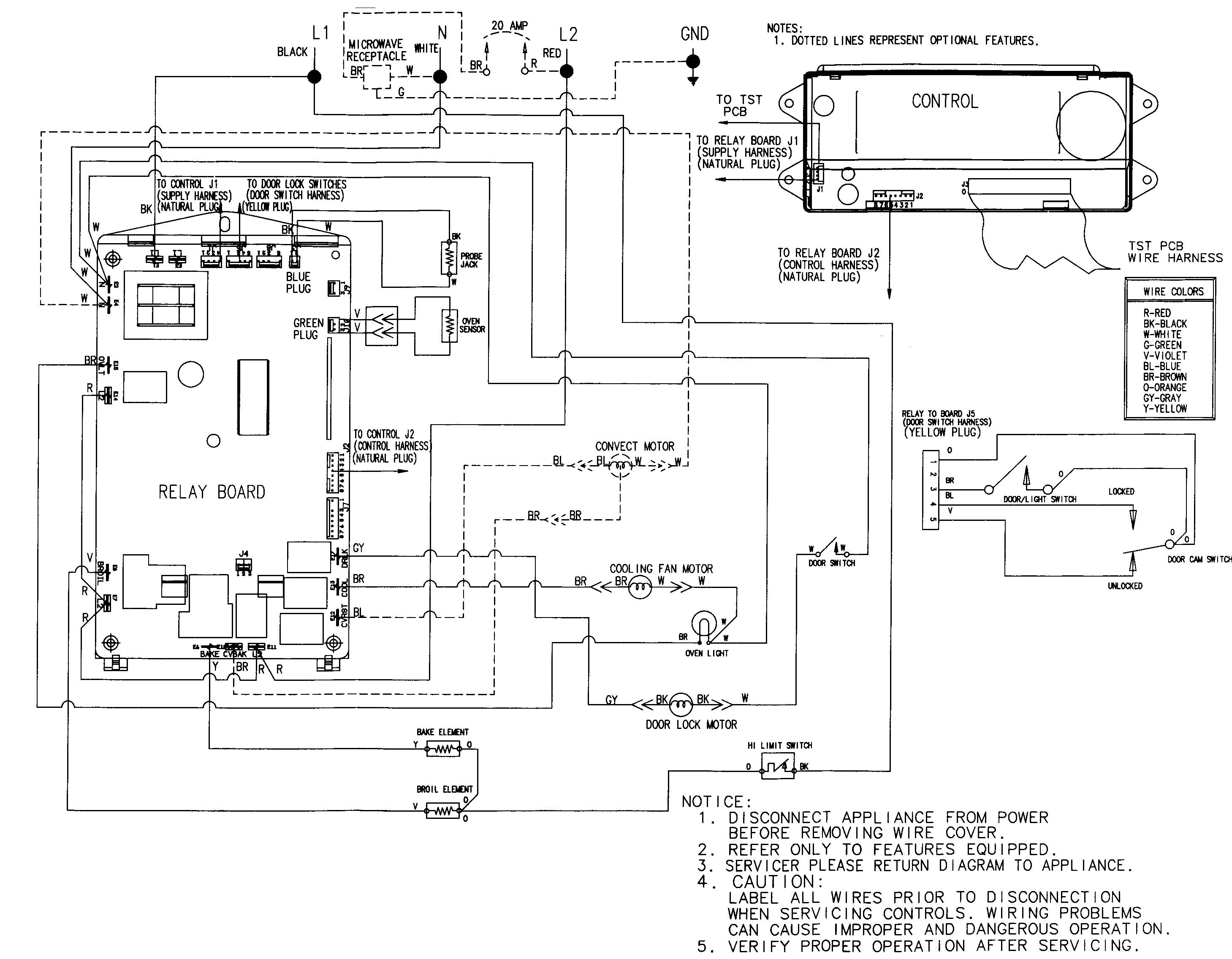 Wiring Diagram for a Jenn-Air JMW9527CAB wall oven/microwave ...