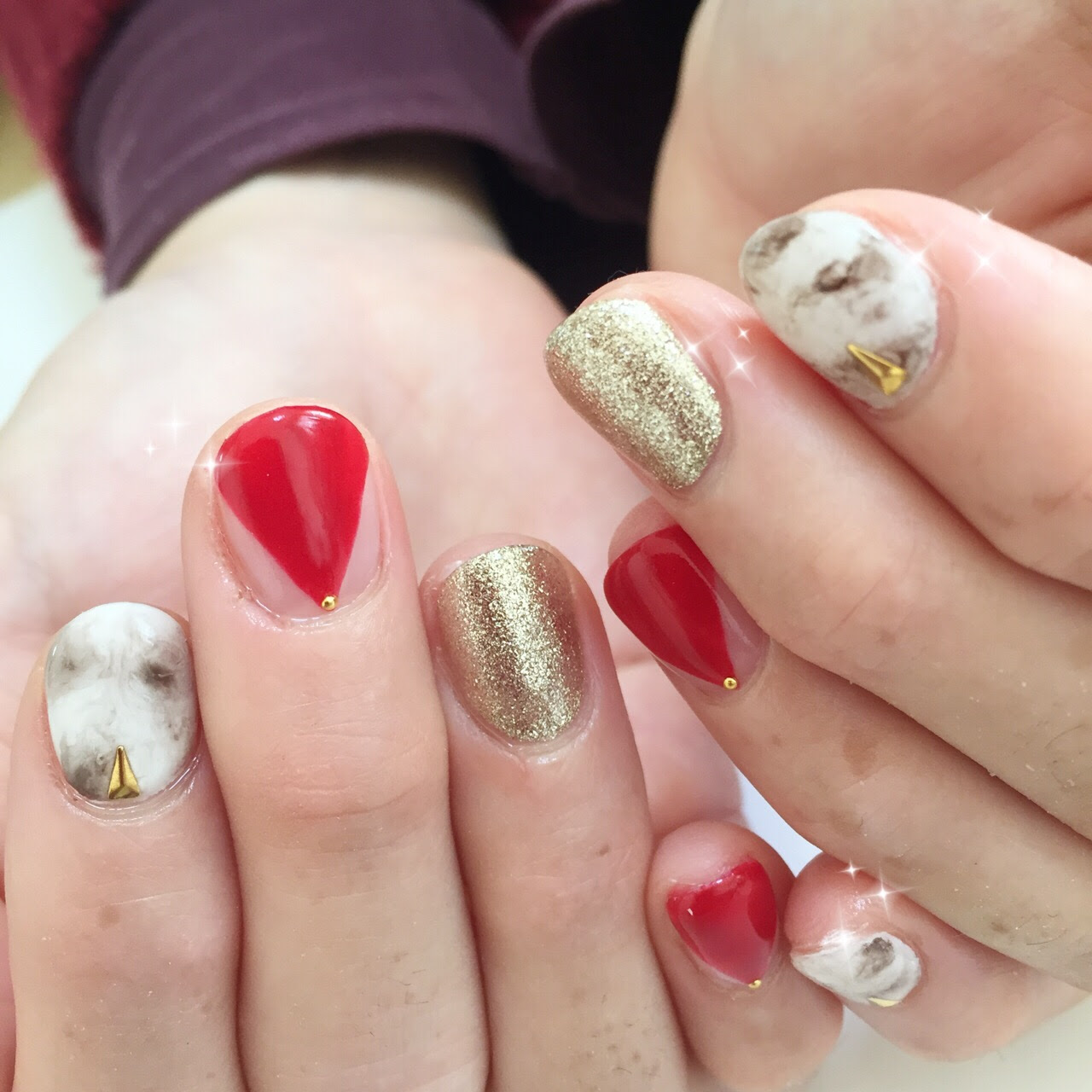赤 白 ゴールド Ra Nail ラ ネイル