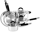 Hamilton Beach 94110 Contempo 8 Piece Cookware Set, Stainless Steel