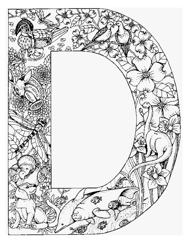 Kids-n-fun | Kleurplaat Alfabet dieren Letter D