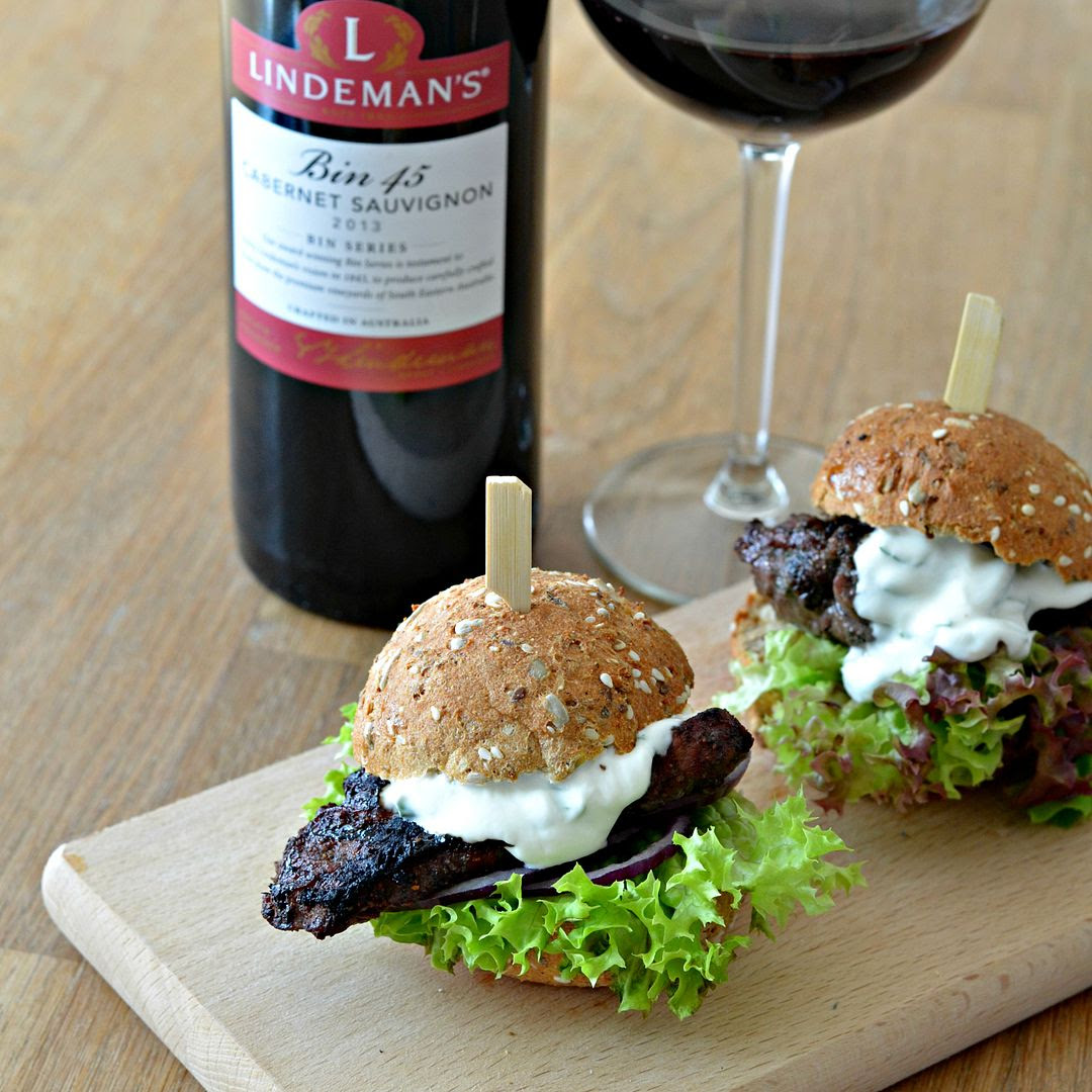 BBQ Lamb Steak Burger with Mint Dressing