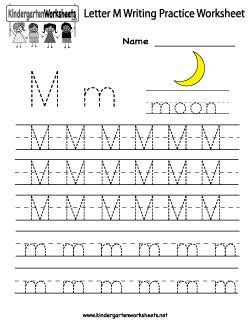  letter m writing practice worksheet