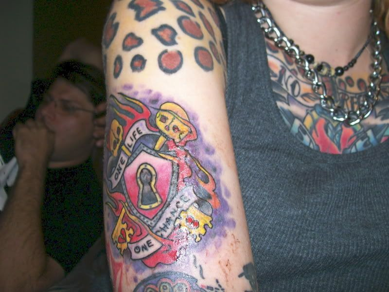 Thom also did my 'One Life, One Chance' tattoo last April at the Bakersfield