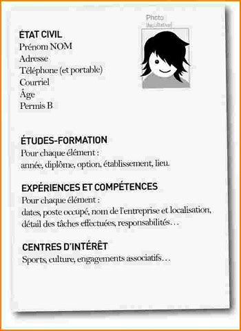 modele de cv pour jeune de 16 ans