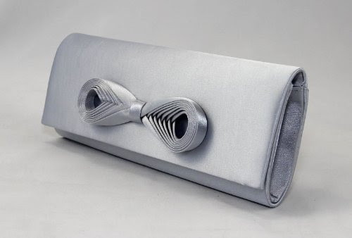  Mesdames satin embrayage, ruban, mariage, Sac bandoulière, Argent
