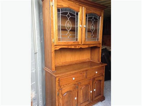 solid oak  pcs buffethutch china dining room cabinet