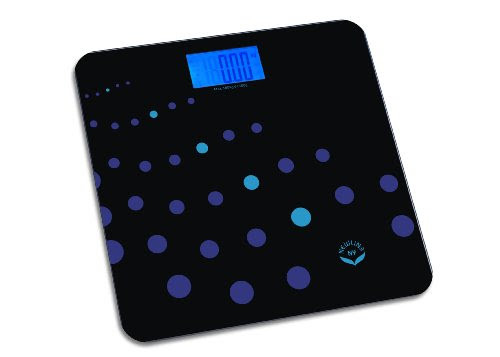 NewlineNY Auto Step On Comfort Edge Bathroom Scale - Trendy Wave SBB0848-TW