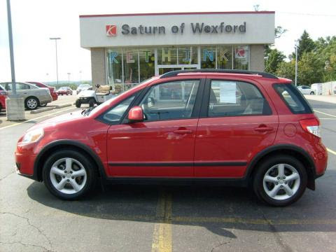 Vivid Red 2008 Suzuki SX4 Crossover Touring AWD with Black interior Vivid 