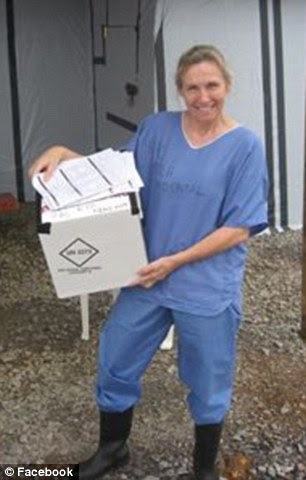 Ms Kovack posted a number of snaps of her on the job in Sierra Leone on her Facebook page