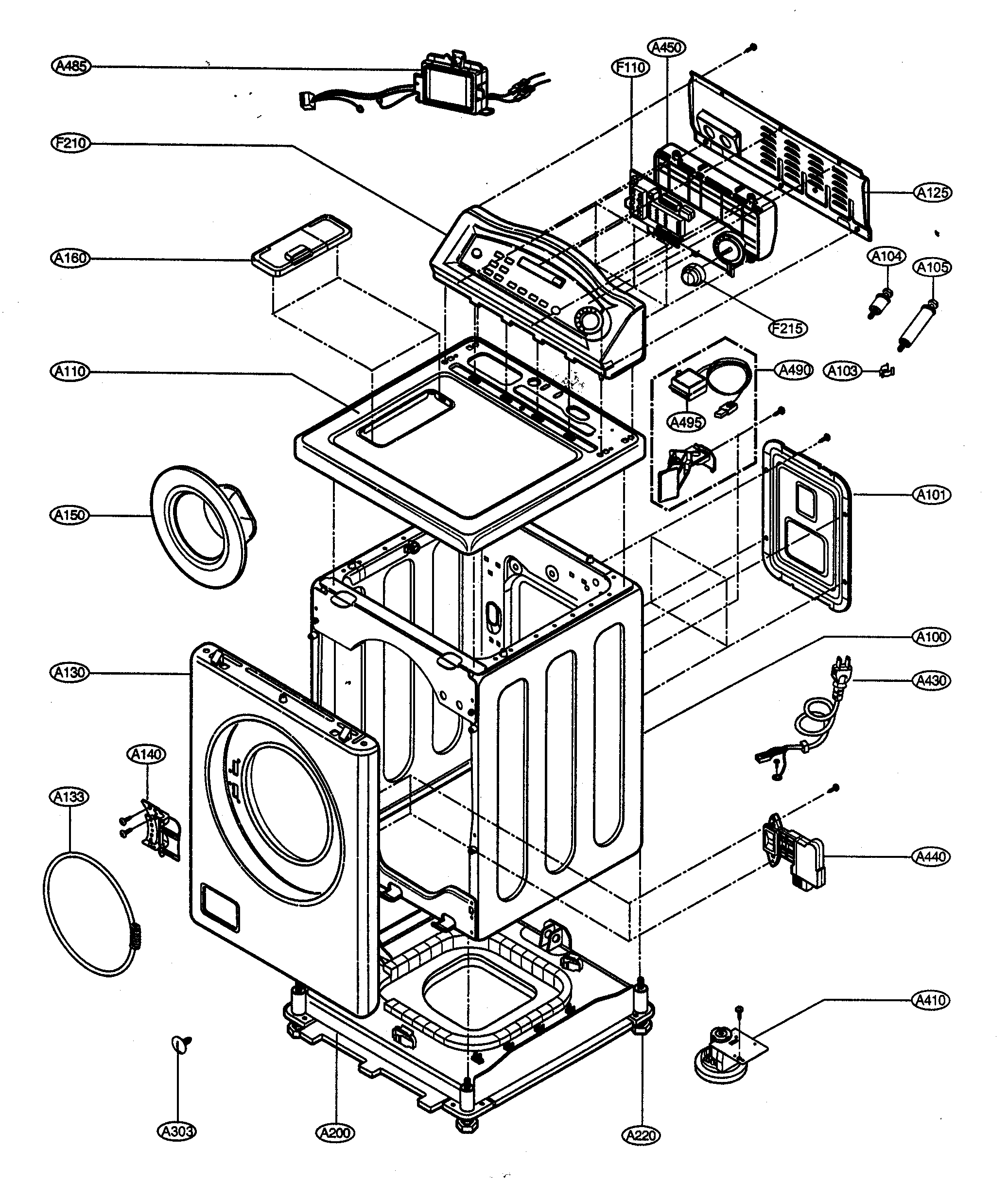 CABINET/CONTROL PANEL ASSY Diagram & Parts List for Model ...