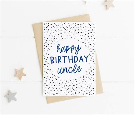  birthday card for uncle happy birthday uncle card blue etsy