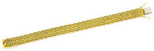 Foto 1, Armband Designer-Fischgrätmuster Goldarmband massiv 14K, K2251