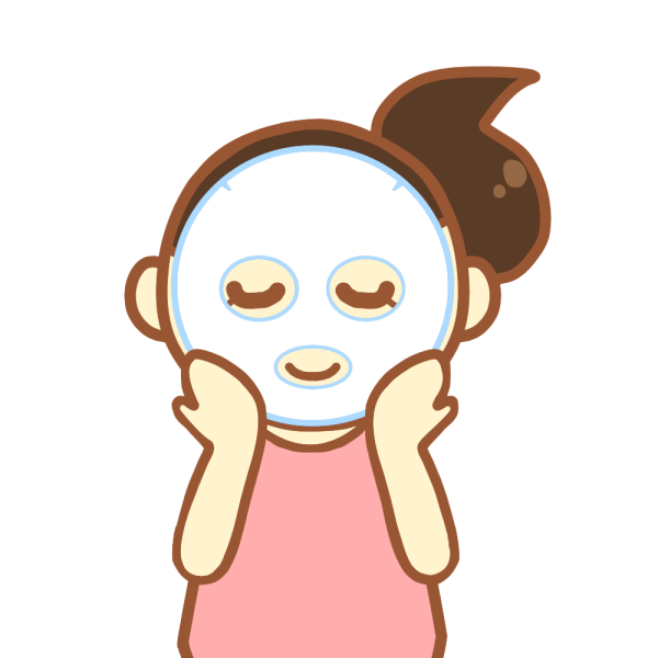 パックをしている女性のイラスト かわいいフリー素材が無料のイラストレイン