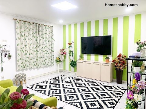 desain ruang tamu minimalis nuansa hijau