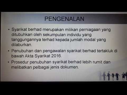 Bab 5.1 Pengenalan Kepada Syarikat Berhad Menurut Syer