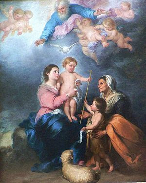 English: child Jesus with the virgin Mary, wit...
