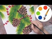Inilah Christmas art Paint a Christmas tree with cones double stroke irishkalia, terupdate!
