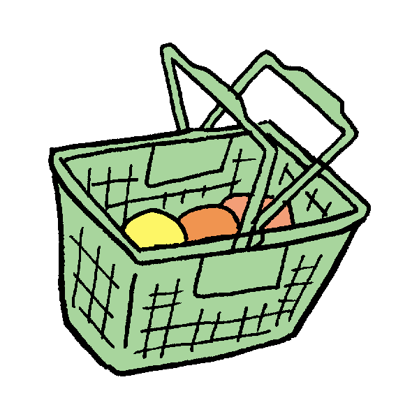 スーパーのカゴのイラスト かわいいフリー素材が無料のイラストレイン