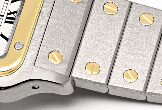 Originalfoto SANTOS DE CARTIER AUTOMATIK HERREN-UHR STAHLGOLD