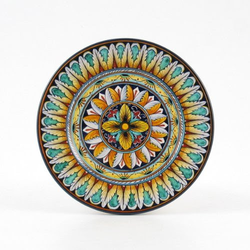 Hand Painted Italian Ceramic 7-inch Bread & Butter Plate Vario F1 - Handmade in Deruta