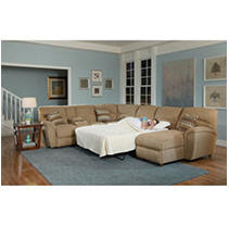 Lane Furniture Robert 4-Piece Reclining Sectional With Right Side Facing Chaise and Full Sleeper