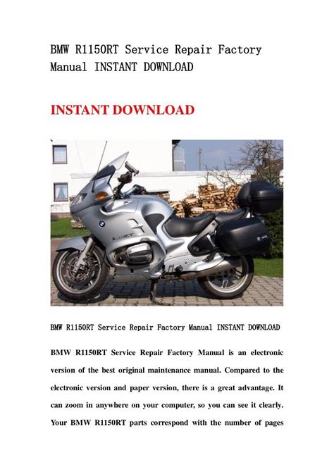 Download Bmw R1150rt Abs Service Repair Workshop Manual