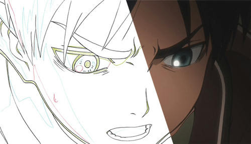 進撃の巨人 モノクロのアニメ